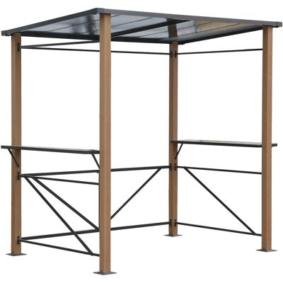 Leco Luxus-Grillpavillon 2,35 m x 1,50 m Holzoptik Leco Luxus-Grillpavillon 2,35 m x 1,50 m Holzoptik