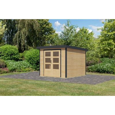 Karibu Gartenhaus Diego 3,5 A Naturbelassen/Anthrazit 209 x 238 x 242 cm Karibu Gartenhaus Diego 3,5 A Naturbelassen/Anthrazit 209 x 238 x 242 cm