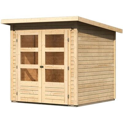 Karibu Holz-Gartenhaus Sitten Natur Pultdach Unbehandelt 182 cm x 182 cm Karibu Holz-Gartenhaus Sitten Natur Pultdach Unbehandelt 182 cm x 182 cm