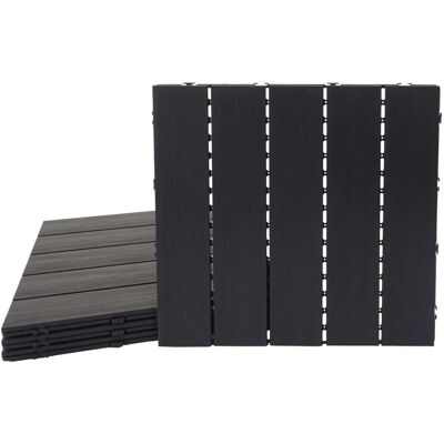 MCW WPC Bodenfliese E20 Holzoptik Balkon/Terrasse 3D-Struktur Linear 4x Je 50x50cm - 1qm Geprägt ant MCW WPC Bodenfliese E20 Holzoptik Balkon/Terrasse 3D-Struktur Linear 4x Je 50x50cm - 1qm Geprägt ant