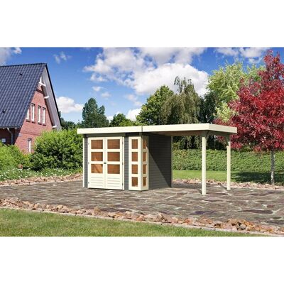 Karibu Holz-Gartenhaus Sölve Terragrau Flachdach Lackiert 238 cm x 213 cm Karibu Holz-Gartenhaus Sölve Terragrau Flachdach Lackiert 238 cm x 213 cm