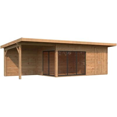 Palmako Holz-Gartenhaus Andrea Slide Plus Pultdach Tauchgrundiert Palmako Holz-Gartenhaus Andrea Slide Plus Pultdach Tauchgrundiert