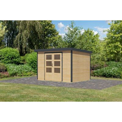 Karibu Gartenhaus Diego 4 A Naturbelassen/Anthrazit 209 x 298 x 213 cm Karibu Gartenhaus Diego 4 A Naturbelassen/Anthrazit 209 x 298 x 213 cm