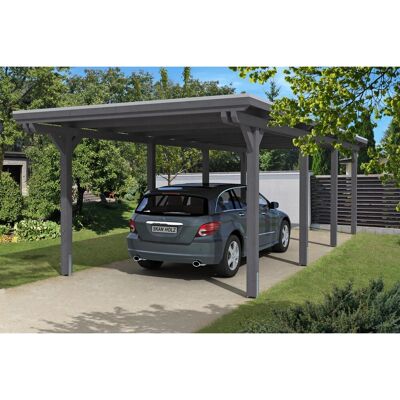 SKANHOLZ Emsland Carport - Flachdach, 354x846cm, Grau SKANHOLZ Emsland Carport - Flachdach, 354x846cm, Grau