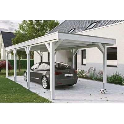 SKANHOLZ Carport »Grunewald«, Flachdach, Weiß, für 1 Fahrzeug SKANHOLZ Carport »Grunewald«, Flachdach, Weiß, für 1 Fahrzeug
