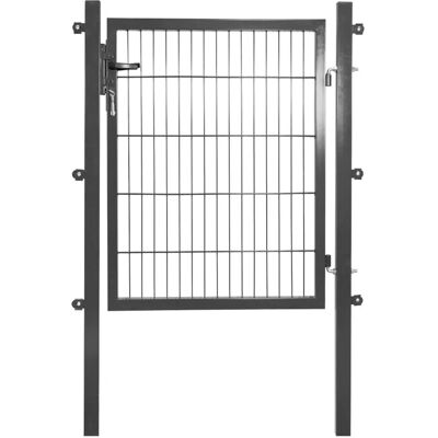 Solid Einzeltor Stahl Anthrazit mit Füllung für Stabmatte 125 cm x 100 cm Solid Einzeltor Stahl Anthrazit mit Füllung für Stabmatte 125 cm x 100 cm