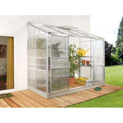 Vitavia Anlehn-Gewächshaus Ida 3300 mit 4 mm HKP 3,3 m² Alu-Blank Vitavia Anlehn-Gewächshaus Ida 3300 mit 4 mm HKP 3,3 m² Alu-Blank