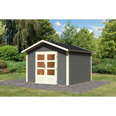 Karibu Holz-Gartenhaus Tessin 2 Terragrau 300 x 300 cm mit Boden & Dachschindeln Karibu Holz-Gartenhaus Tessin 2 Terragrau 300 x 300 cm mit Boden & Dachschindeln