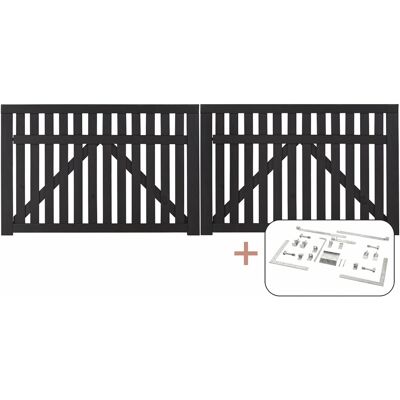 Plus Holz Doppeltor Country Nadelholz Schwarz 300 cm x 98 cm Plus Holz Doppeltor Country Nadelholz Schwarz 300 cm x 98 cm
