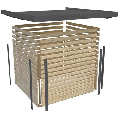 Karibu Gartenhaus Ernesto 3 A m. Anbaudach Natur/Grau 209 x 238 x 213 cm Karibu Gartenhaus Ernesto 3 A m. Anbaudach Natur/Grau 209 x 238 x 213 cm