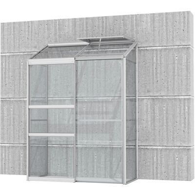 Vitavia Anlehn-Gewächshaus Ida 900 ESG 3 mm Aluminium 130,6 x 182,3 x 68,8 cm Vitavia Anlehn-Gewächshaus Ida 900 ESG 3 mm Aluminium 130,6 x 182,3 x 68,8 cm