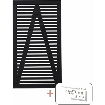 Plus Holz Einzeltor Tokyo Nadelholz Schwarz 100 cm x 180 cm Plus Holz Einzeltor Tokyo Nadelholz Schwarz 100 cm x 180 cm