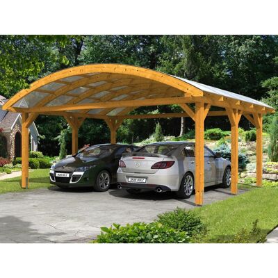 SkanHolz Carport »Franken« - Massive Leimholz, Eiche hell, 635x541 cm - Carport SkanHolz Carport »Franken« - Massive Leimholz, Eiche hell, 635x541 cm - Carport