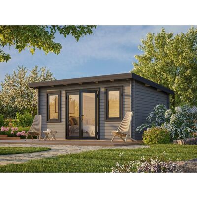 Palmako Holz-Gartenhaus Lisandra Pultdach Lackiert 470 cm x 350 cm 14,2 m² Palmako Holz-Gartenhaus Lisandra Pultdach Lackiert 470 cm x 350 cm 14,2 m²