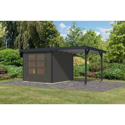 Karibu Gartenhaus Ernesto 3,5 B Anbaudach Terragrau/Anthrazit 209 x 238 x 242 cm Karibu Gartenhaus Ernesto 3,5 B Anbaudach Terragrau/Anthrazit 209 x 238 x 242 cm