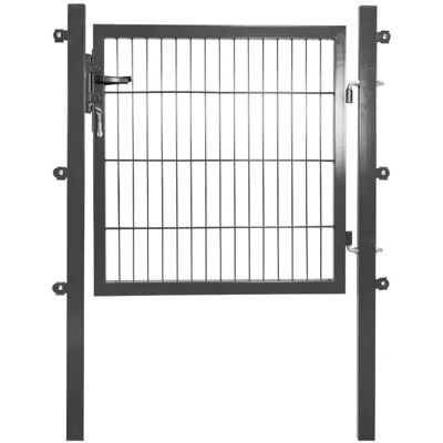 Solid Einzeltor Stahl Anthrazit mit Füllung für Stabmatte 100 cm x 100 cm Solid Einzeltor Stahl Anthrazit mit Füllung für Stabmatte 100 cm x 100 cm