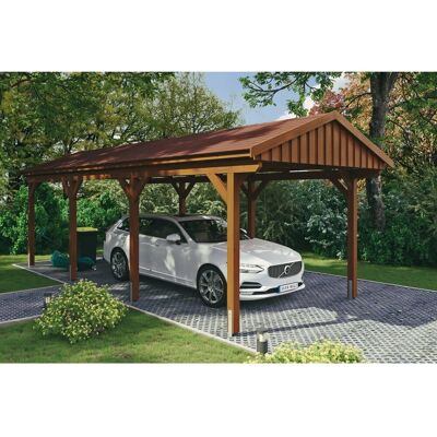 SKANHOLZ - Fichtelberg - 317x808 cm - Nussbaum - Carport SKANHOLZ - Fichtelberg - 317x808 cm - Nussbaum - Carport