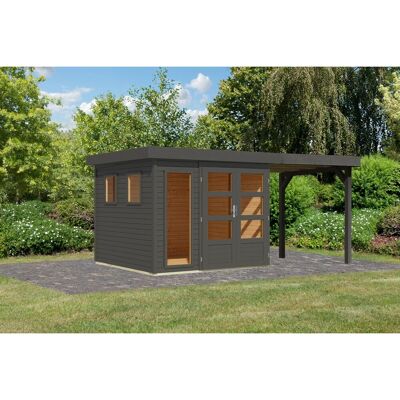 Karibu Gartenhaus Maradi 3,5 Rundum m. Anbaudach Terragrau 211 x 238 x 242 cm Karibu Gartenhaus Maradi 3,5 Rundum m. Anbaudach Terragrau 211 x 238 x 242 cm