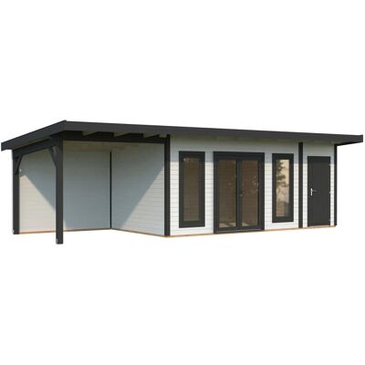 Palmako Holz-Gartenhaus Aurelia Pultdach Weiß Lackiert 889 cm x 300 cm 24,6 m² Palmako Holz-Gartenhaus Aurelia Pultdach Weiß Lackiert 889 cm x 300 cm 24,6 m²