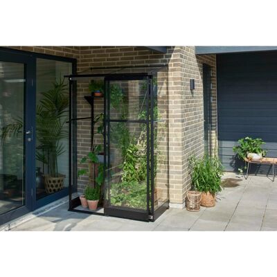 Halls Gewächshäuser Qube Lean-to 24 - Gewächshaus, Schwarz, 0,8 m² Halls Gewächshäuser Qube Lean-to 24 - Gewächshaus, Schwarz, 0,8 m²