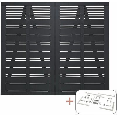 Plus Holz Doppeltor Silence Nadelholz Schwarz 200 cm x 170 cm Plus Holz Doppeltor Silence Nadelholz Schwarz 200 cm x 170 cm