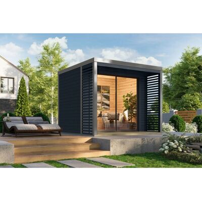 Karibu Gartenhaus Flavio B Grau-Alu Karibu Gartenhaus Flavio B Grau-Alu