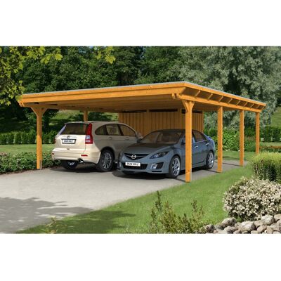 SKANHOLZ Emsland Carport - Flachdach, Abstellraum, Eiche hell SKANHOLZ Emsland Carport - Flachdach, Abstellraum, Eiche hell