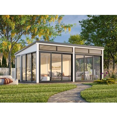 Palmako Holz-Gartenhaus Saga Slide Pultdach Lackiert 582 cm x 420 cm 23,3 m² Palmako Holz-Gartenhaus Saga Slide Pultdach Lackiert 582 cm x 420 cm 23,3 m²