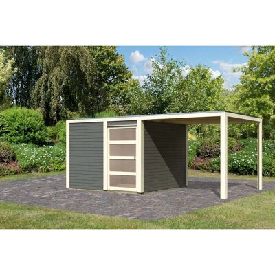 Karibu Holz-Gartenhaus Cuadrado Terragrau Flachdach Lackiert 272 cm x 272 cm Karibu Holz-Gartenhaus Cuadrado Terragrau Flachdach Lackiert 272 cm x 272 cm
