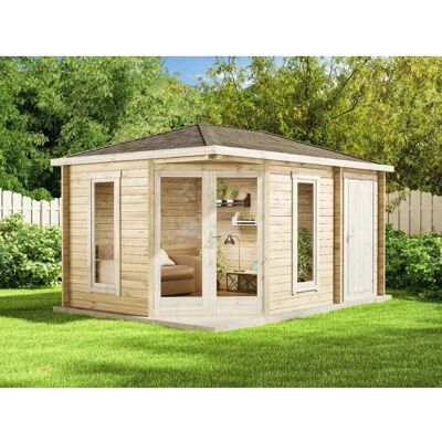 Alpholz Liwa Compact Gartenhaus - Walmdach, Bodentiefe Fenster, Stauraum Alpholz Liwa Compact Gartenhaus - Walmdach, Bodentiefe Fenster, Stauraum