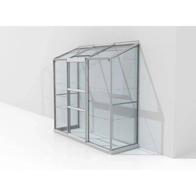 Vitavia Anlehn-Gewächshaus Ida 1300 ESG 3 mm Aluminium 192,8 x 182,3 x 68,8 cm Vitavia Anlehn-Gewächshaus Ida 1300 ESG 3 mm Aluminium 192,8 x 182,3 x 68,8 cm