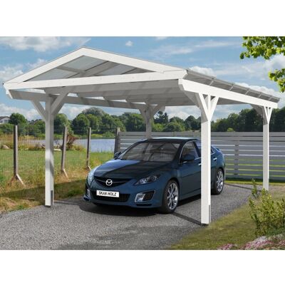 SKANHOLZ Westerwald Carport - Weiß - Satteldach - 362x648 cm SKANHOLZ Westerwald Carport - Weiß - Satteldach - 362x648 cm