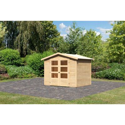 Karibu Holz-Gartenhaus Aesch Natur Satteldach Unbehandelt 242 cm x 182 cm Karibu Holz-Gartenhaus Aesch Natur Satteldach Unbehandelt 242 cm x 182 cm