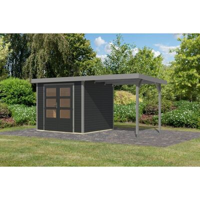 Karibu Gartenhaus Ernesto 3 C m. Anbaudach Anthrazit/Grau 209 x 238 x 213 cm Karibu Gartenhaus Ernesto 3 C m. Anbaudach Anthrazit/Grau 209 x 238 x 213 cm