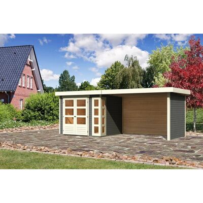 Karibu Holz-Gartenhaus Sölve Terragrau Flachdach Lackiert 238 cm x 213 cm Karibu Holz-Gartenhaus Sölve Terragrau Flachdach Lackiert 238 cm x 213 cm