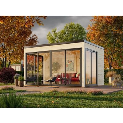 Palmako Holz-Gartenhaus Serena Slide Pultdach Unbehandelt 420 cm x 320 cm Palmako Holz-Gartenhaus Serena Slide Pultdach Unbehandelt 420 cm x 320 cm