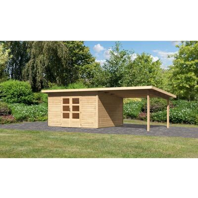 Karibu Holz-Gartenhaus Karlskoga Natur Pultdach Unbehandelt 365 cm x 305 cm Karibu Holz-Gartenhaus Karlskoga Natur Pultdach Unbehandelt 365 cm x 305 cm
