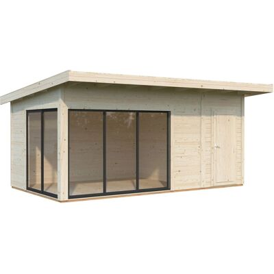 Palmako Holz-Gartenhaus Andrea Slide Plus Pultdach Tauchgrundiert Palmako Holz-Gartenhaus Andrea Slide Plus Pultdach Tauchgrundiert