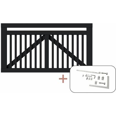Plus Holz Einzeltor Linea Nadelholz Schwarz 150 cm x 80 cm Plus Holz Einzeltor Linea Nadelholz Schwarz 150 cm x 80 cm