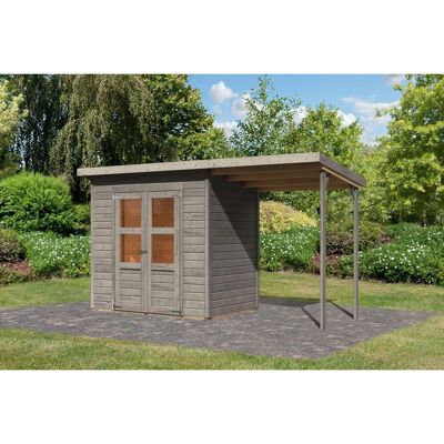 Karibu Holz-Gartenhaus Gartenhaus Pultdach Grundiert 370 cm x 154 cm 3,3 m² Karibu Holz-Gartenhaus Gartenhaus Pultdach Grundiert 370 cm x 154 cm 3,3 m²