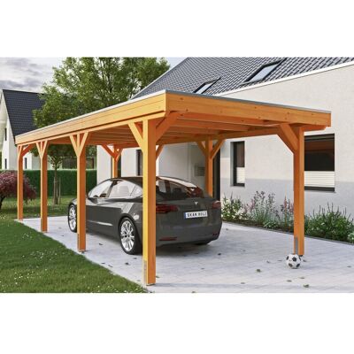 SKANHOLZ Grunewald Carport - Flachdach, Aluminium, 289cm H, Beige SKANHOLZ Grunewald Carport - Flachdach, Aluminium, 289cm H, Beige