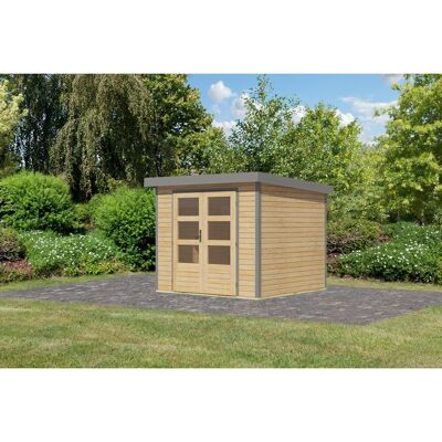 Karibu Gartenhaus Diego 3 A Naturbelassen/Graualuminium 209 x 238 x 213 cm Karibu Gartenhaus Diego 3 A Naturbelassen/Graualuminium 209 x 238 x 213 cm