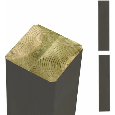 Plus Zaunpfosten Leimholz Kiefer Umbragrau 9 cm x 9 cm x 98 cm beidseitig gerade Plus Zaunpfosten Leimholz Kiefer Umbragrau 9 cm x 9 cm x 98 cm beidseitig gerade
