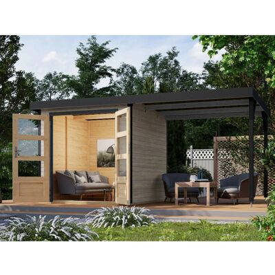 Karibu Gartenhaus Set Ernesto D Wassergrau-Anthrazit 4,45 m² Karibu Gartenhaus Set Ernesto D Wassergrau-Anthrazit 4,45 m²