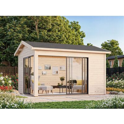 Palmako Gartenhaus Amanda Slide Plus 390 x 300 cm Naturbelassen FSC® Palmako Gartenhaus Amanda Slide Plus 390 x 300 cm Naturbelassen FSC®