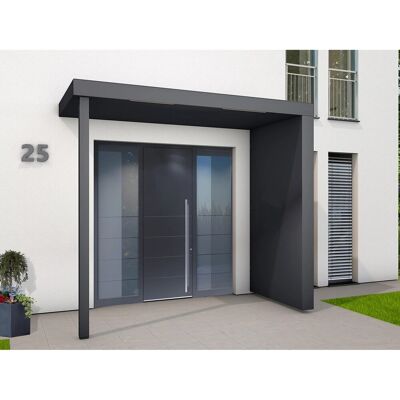 Gutta Rechteckvordach BS PLUS Anthrazit XL 250 x 125 cm Pfosten und Seite Rechts Gutta Rechteckvordach BS PLUS Anthrazit XL 250 x 125 cm Pfosten und Seite Rechts