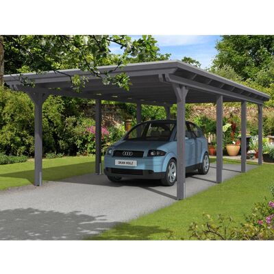 SKANHOLZ Emsland Carport - Flachdach, 404x846cm, Grau SKANHOLZ Emsland Carport - Flachdach, 404x846cm, Grau