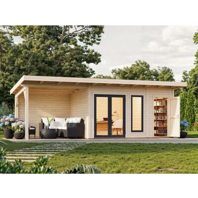 Palmako Holz-Gartenhaus Aurelia Pultdach Unbehandelt 739 cm x 300 cm 20,3 m² Palmako Holz-Gartenhaus Aurelia Pultdach Unbehandelt 739 cm x 300 cm 20,3 m²
