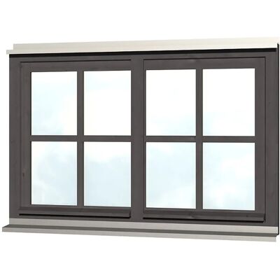SkanHolz Doppelfenster - Carport Fenster 132cm Grau SkanHolz Doppelfenster - Carport Fenster 132cm Grau