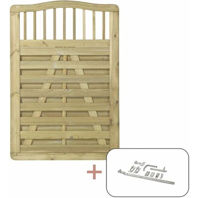 Plus Holz Einzeltor Rondo Nadelholz druckimprägniert 100 cm x 142/145 cm Plus Holz Einzeltor Rondo Nadelholz druckimprägniert 100 cm x 142/145 cm